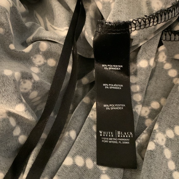 WHBM Long Sleeve Dress, Stretchy, Diamond Geo Print, Scoop Neck, Pop Over, NWOT - Picture 7 of 8